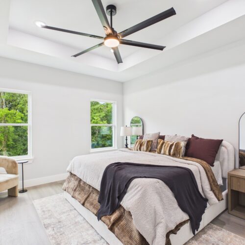 Primary bedroom with natural light