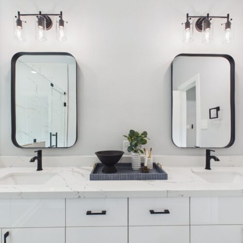 primary bathroom dual vanity