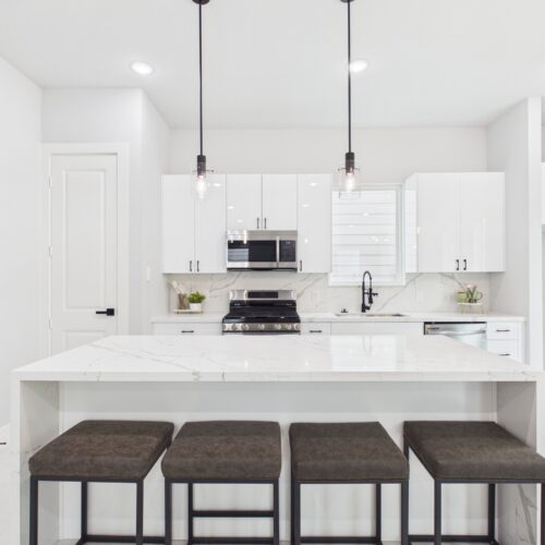 Bright modern kitchen in Houston new construction home
